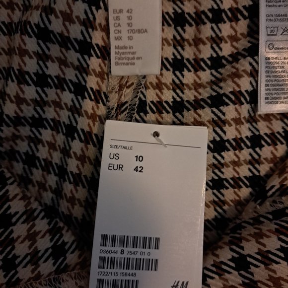 H&M Patterned Wide Leg Pants Size 10 - Picture 4 of 8